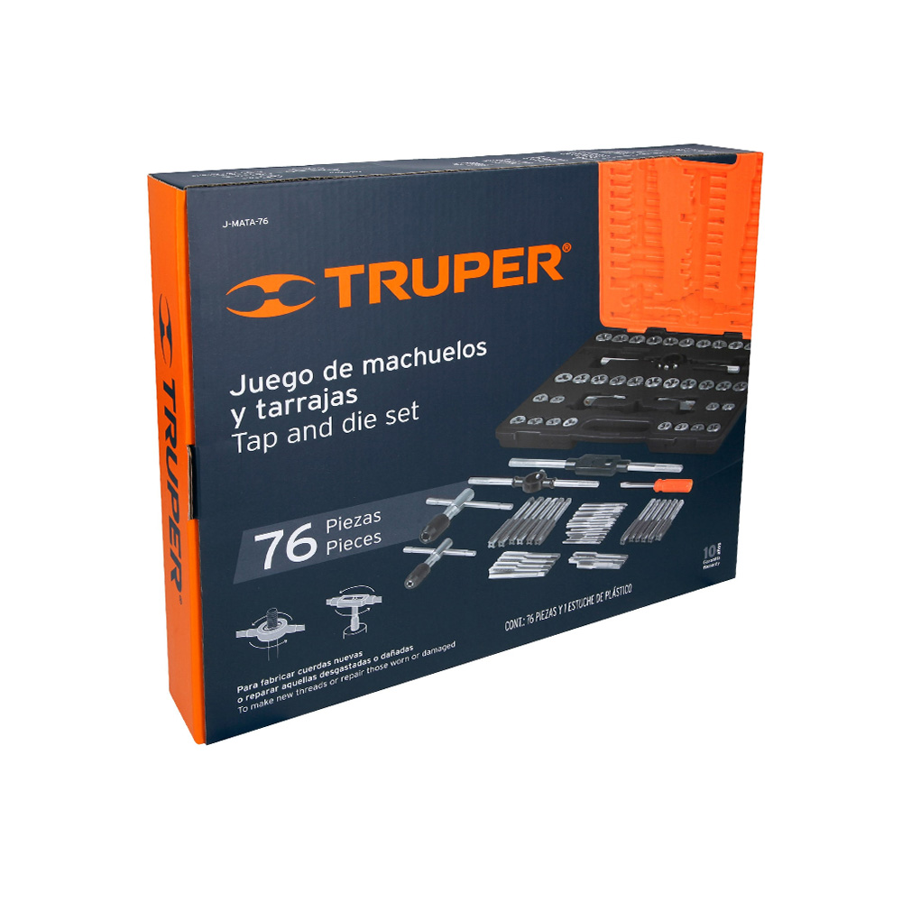 JUEGO DE MACHUELOS Y TARRAJAS TRUPER J-MATA-76 CON 76 PIEZAS - Image 2