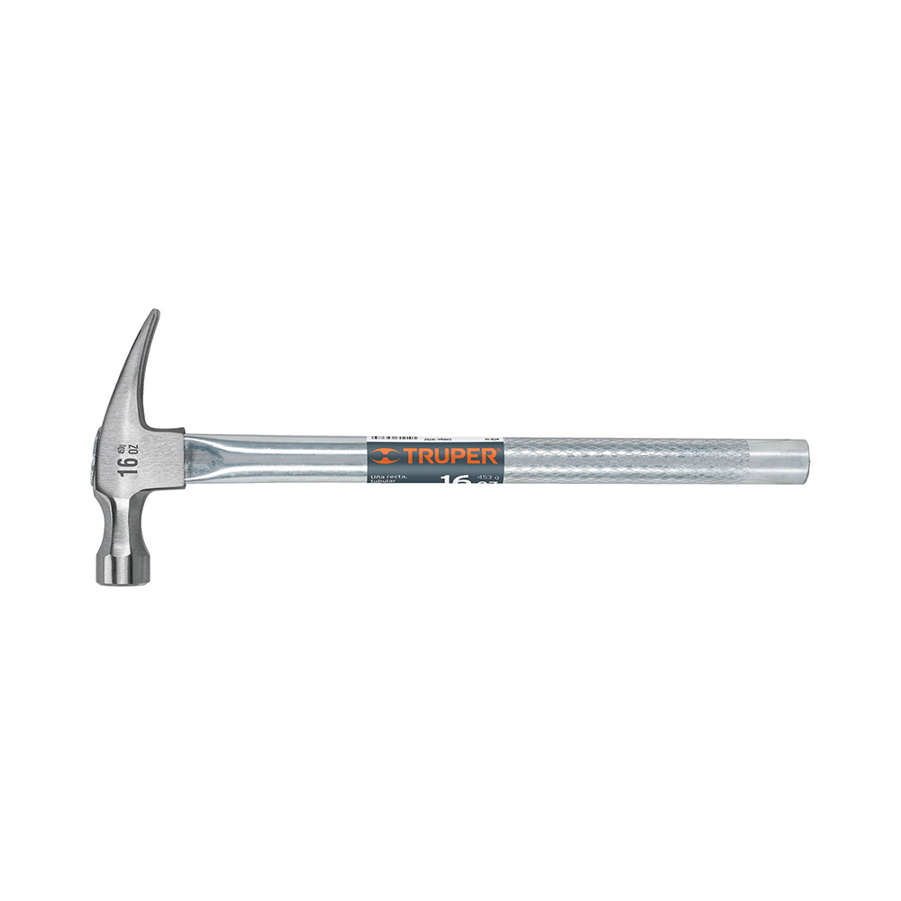 MARTILLO TUBULAR PULIDO TRUPER MTR-16 CON UÑA RECTA 16 0NZAS