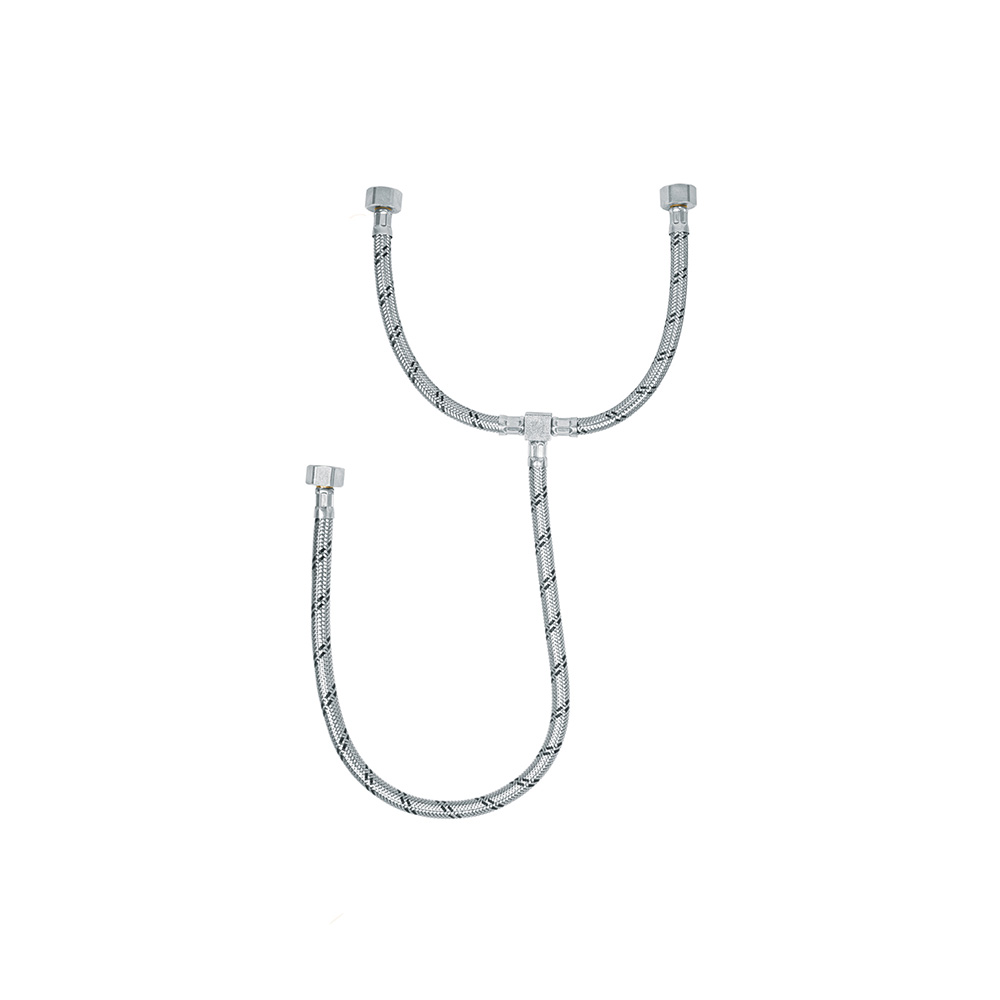 MANGUERA FLEXIBLE PARA W.C. FOSET FTE-55X TRENZADO ACERO INOXIDABLE T-FLEX TUERCAS LATON/LATON