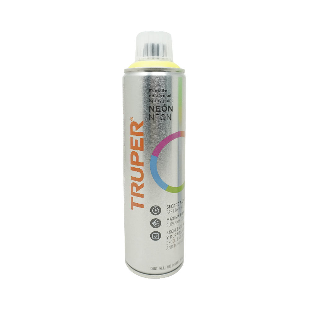 PINTURA EN AEROSOL TRUPER 12062 AMARILLO NEON, BOTE ESBELTO 400ML