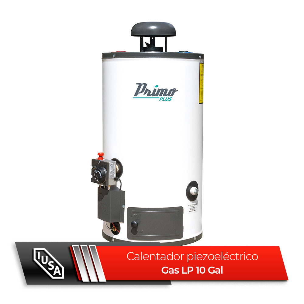 CALENTADOR DE AGUA IUSA PRIMO PLUS 268706 DE RÁPIDA RECUPERACIÓN 40 LITROS GAS LP PIEZOELECTRICO BLANCO