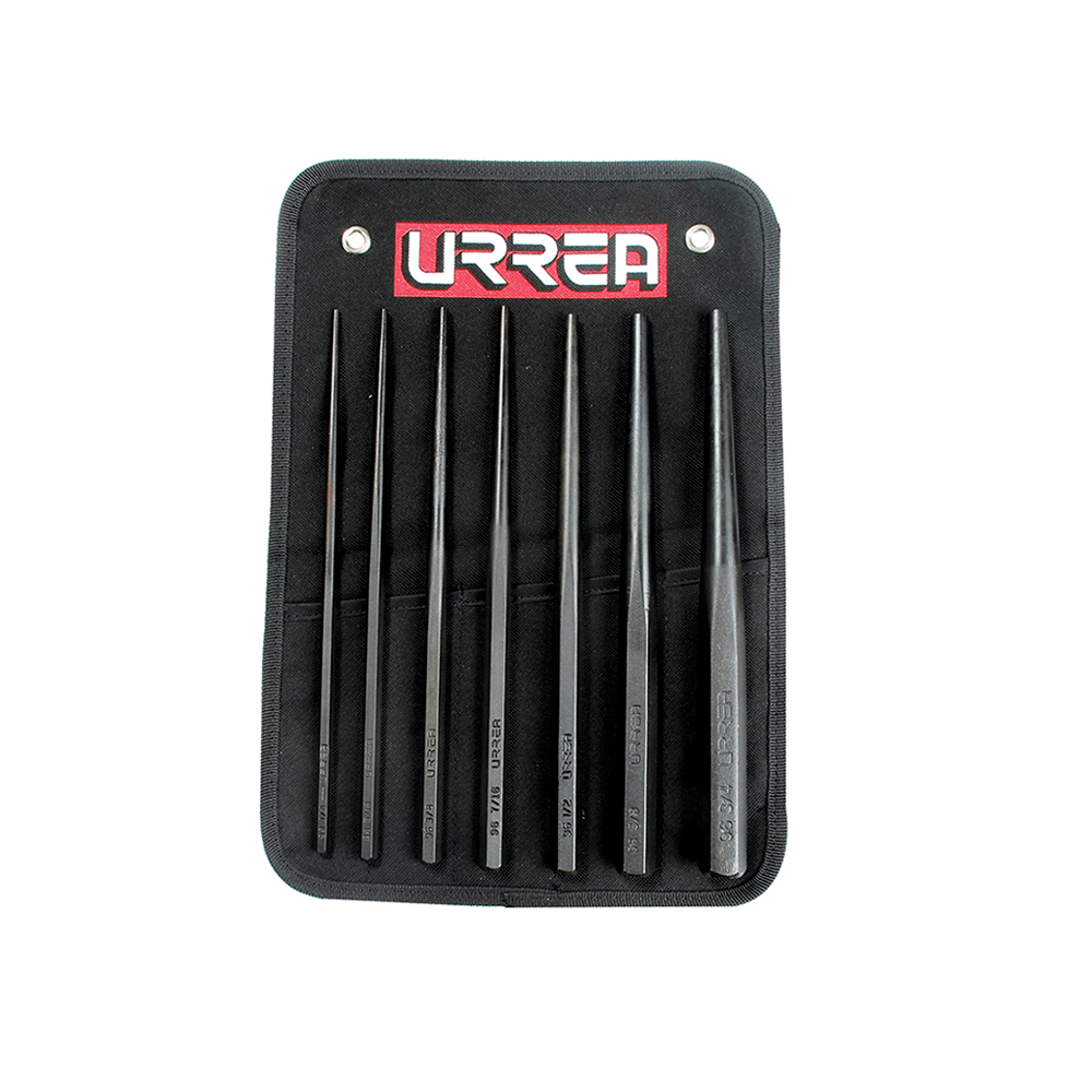 JUEGO DE PUNZONES URREA 96A GUIAS BOTADORES LARGOS 7 PIEZAS