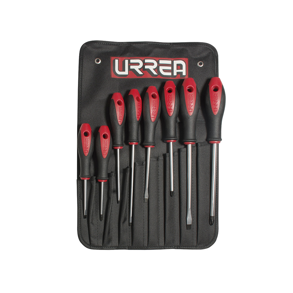 JUEGO DE DESTORNILLADORES URREA 8600D CON 8 PIEZAS BIMATERIAL COMBINADO