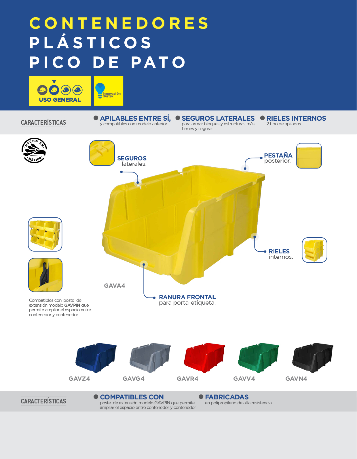 GAVETA PLASTICA URREA GAVZ1 AZUL 7-1/2'' X 4'' X 3'' - Image 2