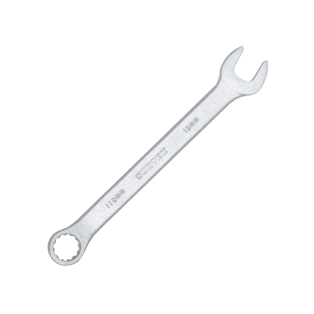 LLAVE COMBINADA SURTEK 118M SATINADA MÉTRICA 12 PUNTAS DE 18 MILIMETROS