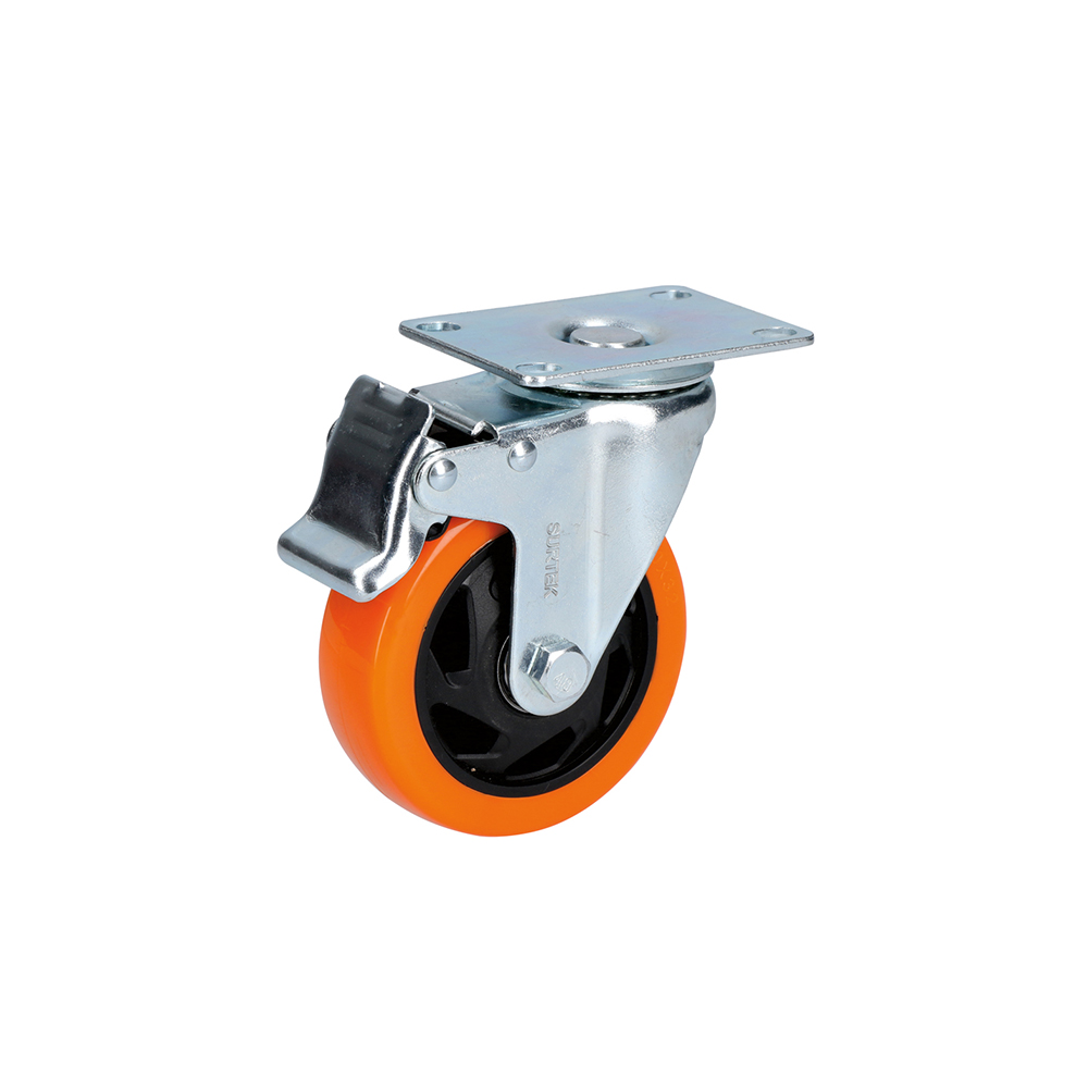 RODAJA DE PVC SURTEK RV7B GIRATORIA CON FRENO DE 3''