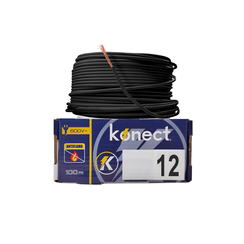 CABLE ELECTRICO CCA UNIPOLAR KONECT #12X100 METROS NEGRO - Image 2