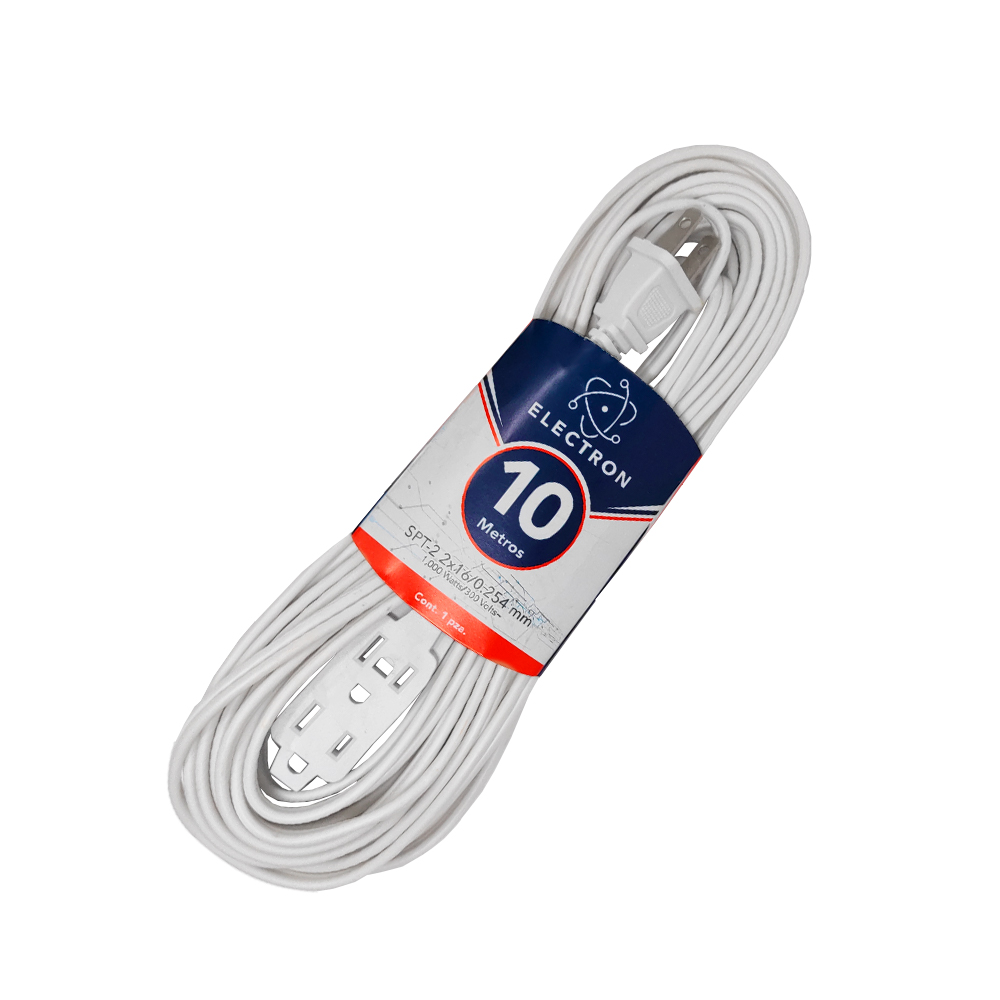 EXTENSION ELECTRICA DOMESTICA KONECT EXTD10M CALIBRE 2X#16 BLANCA 10 METROS