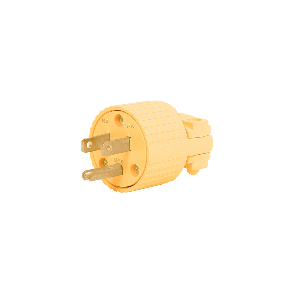 CLAVIJA PLASTICA VOLTECK CLP-A DE 2 POLOS MAS TIERRA 15 AMPERES Y 127 VOLTS