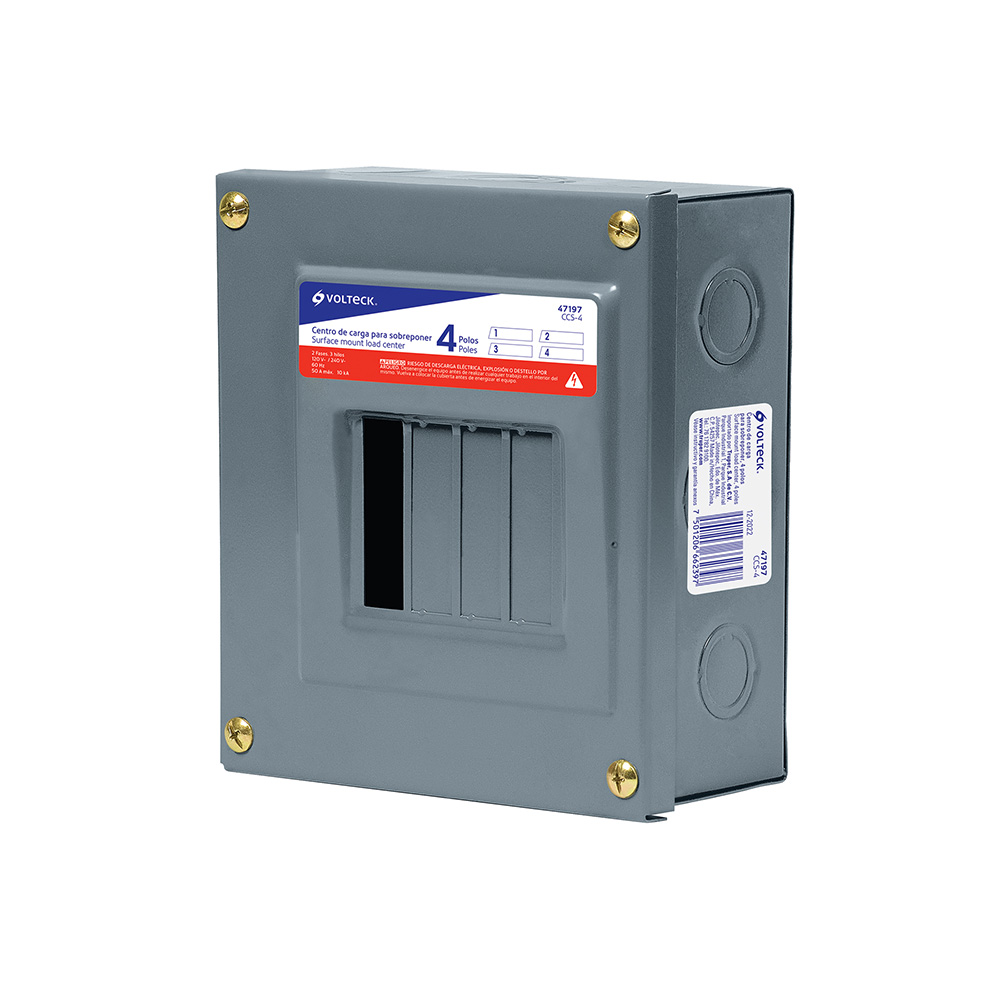 CENTRO DE CARGA SOBREPONER VOLTECK CCS-4 DE 50 AMPERES