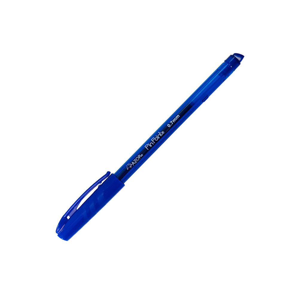 BOLIGRAFO AZOR PIN POINT 6810AZ AZUL TRANSPARENTE PUNTA FINA 0.7 MILIMETROS