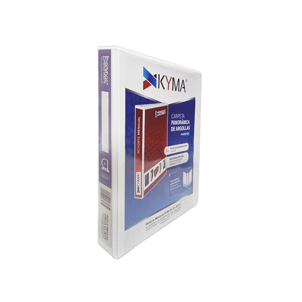 CARPETA KYMA CPKCBHD-100-BCA BLANCA TAMAÑO CARTA CON HERRAJE EN ''D'' DE 1''