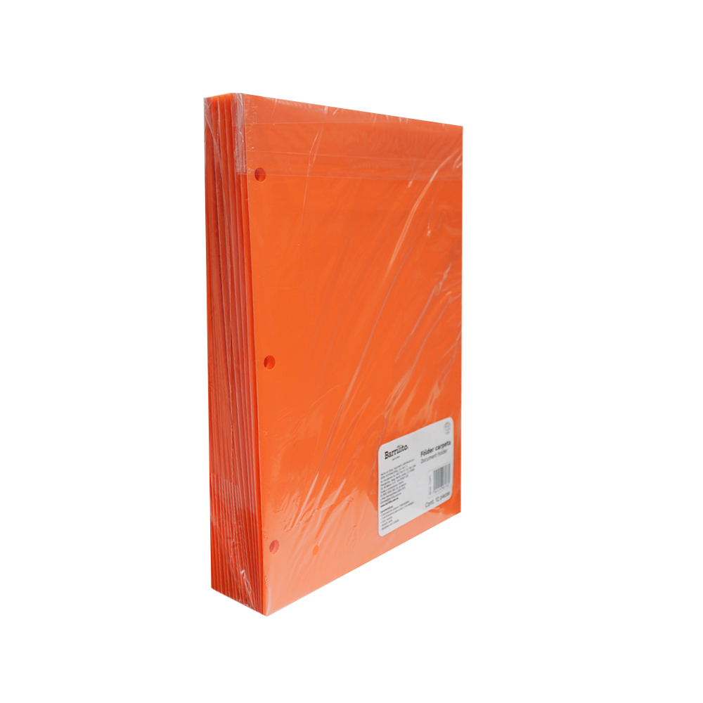 FOLDER TAMAÑO CARTA PLASTICO BARRILITO CNP1. NARANJA PARA CARPETA - Image 2