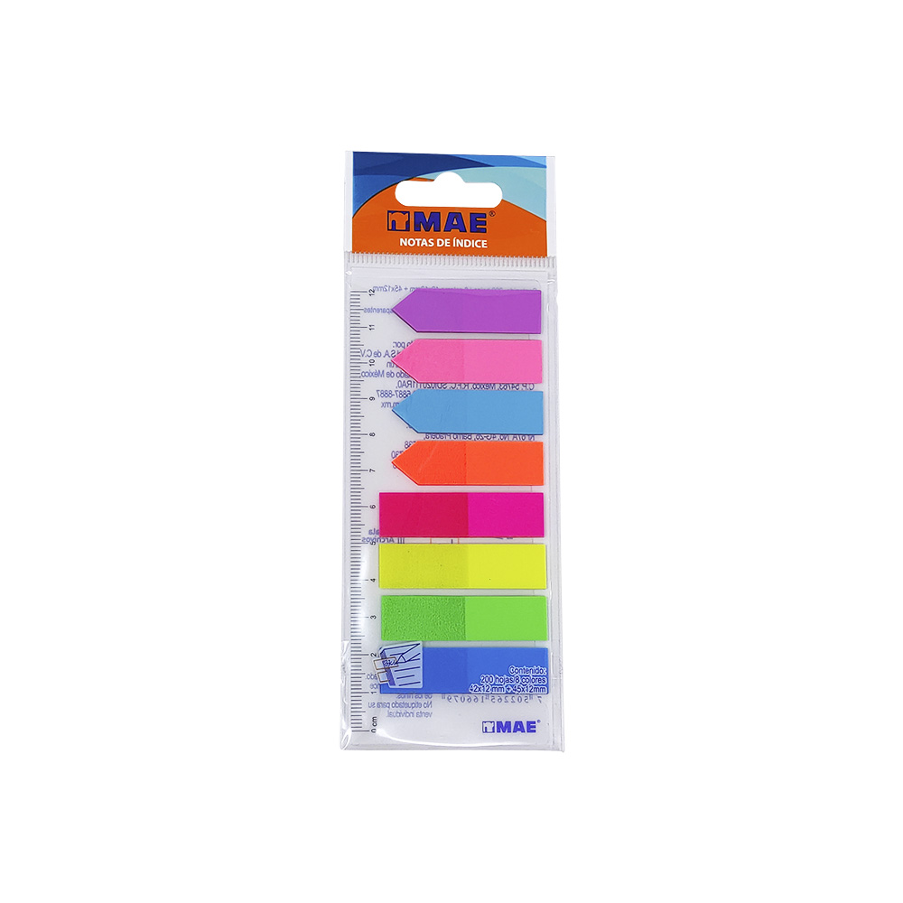 NOTAS DE INDICE MAE 21346 8 COLORES FLECHA Y RECTANGULAR