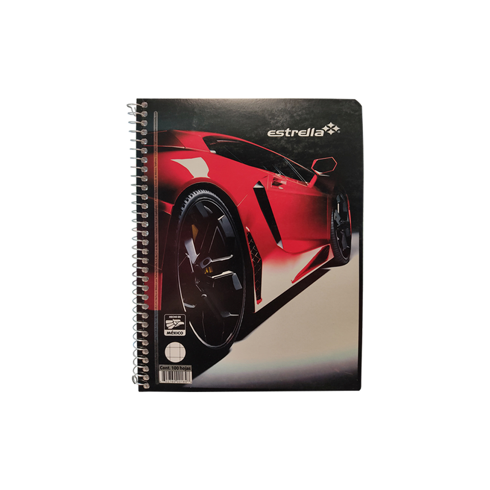 CUADERNO FORMA FRANCESA ESTRELLA 0184 CUADRO 7 MILIMETROS ESPIRAL 100 HOJAS