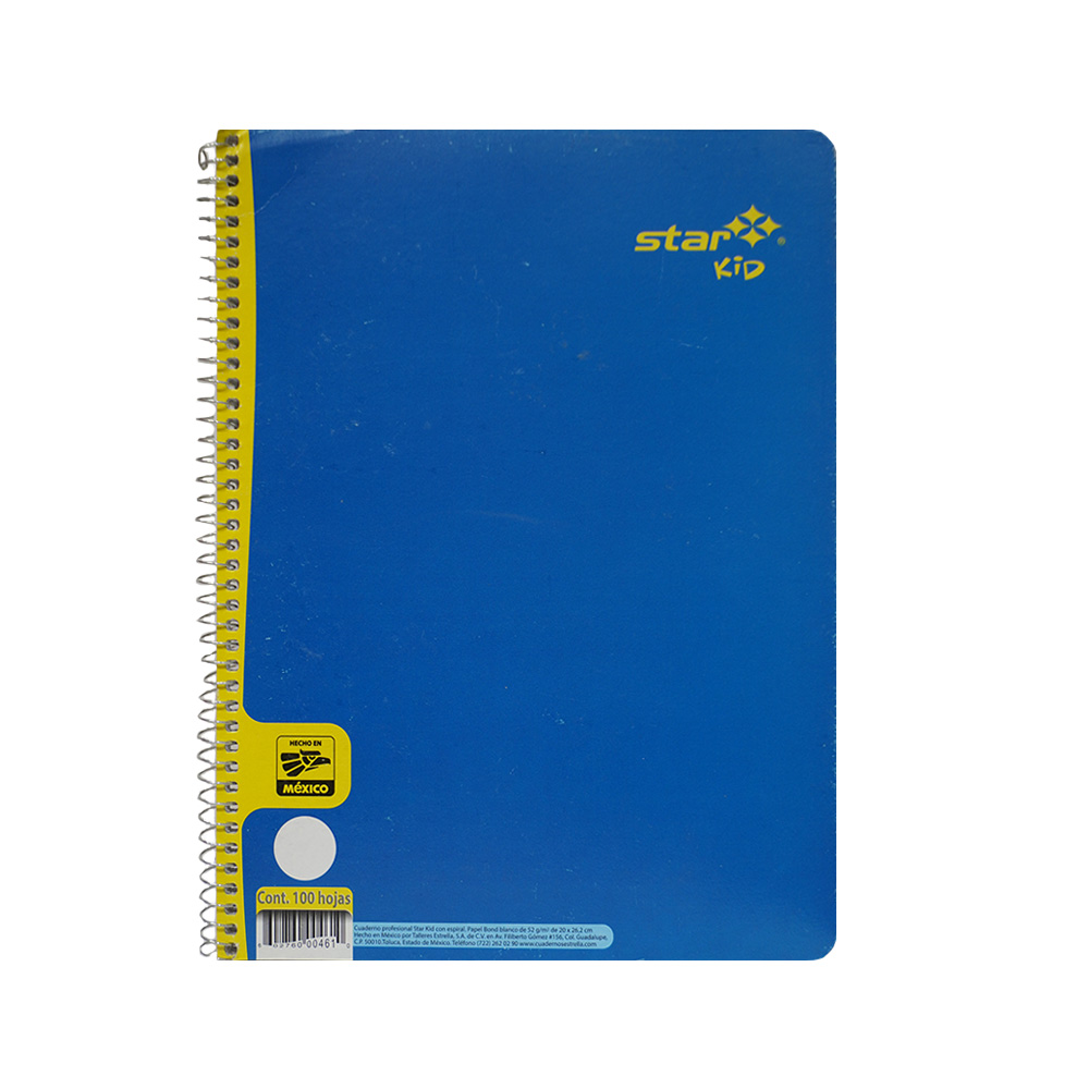 CUADERNO PROFESIONAL ESTRELLA STAR KID 0461 BLANCO ESPIRAL 100 HOJAS