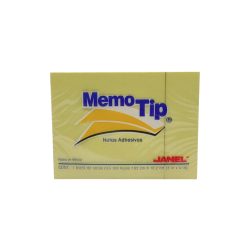 BLOCK DE NOTAS ADHESIVAS JANEL MEMOTIP 100 HOJAS AMARILLO 7.62 CM X 10.2 CM