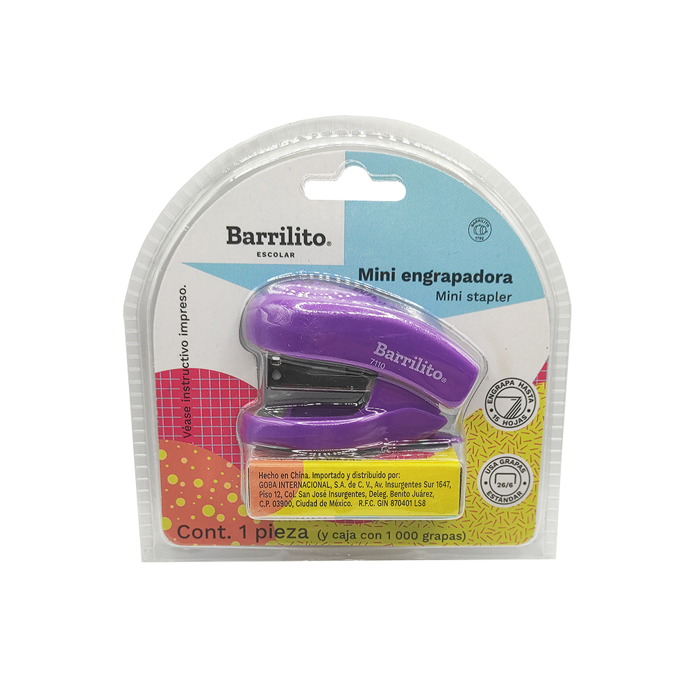 MINI ENGRAPADORA BARRILITO 7110 PEQUEÑA CON CAJA DE 1000 GRAPAS 26/6