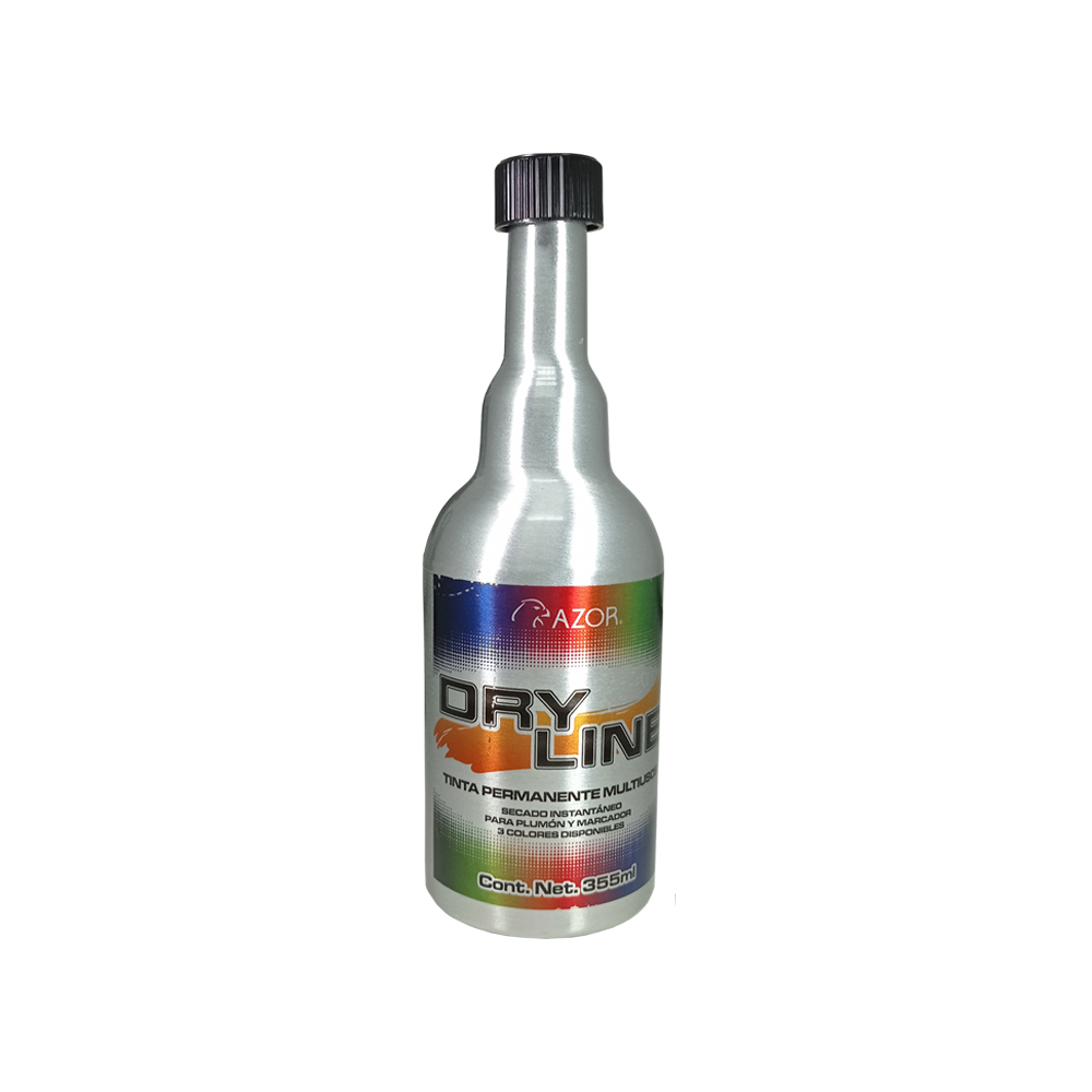 TINTA PERMANENTE AZOR DRY LINE NEGRO 355 MILILITROS