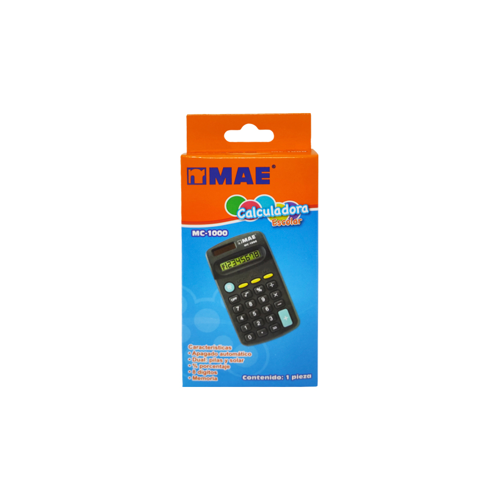 CALCULADORA ESCOLAR MAE MC-1000 8 DIGITOS