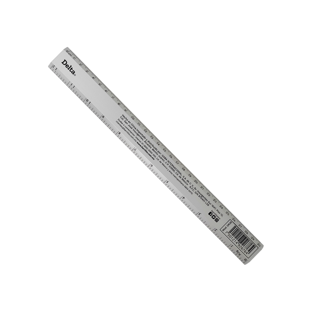 REGLA DE METAL BARRILITO DELTA DR30 30 CENTIMETROS