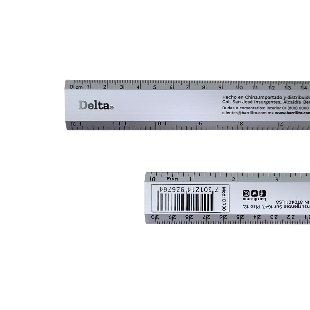 REGLA DE METAL BARRILITO DELTA DR30 30 CENTIMETROS - Image 2