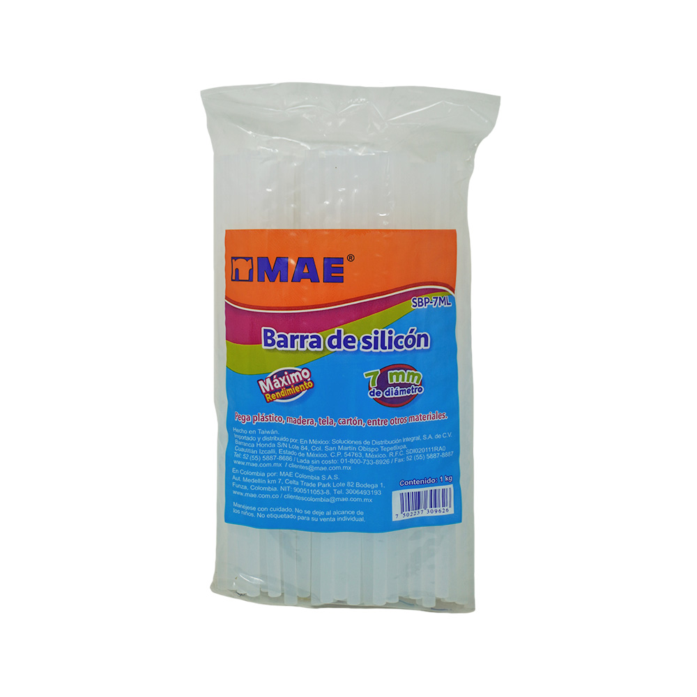 BARRA DE SILICON MAE SBP-7ML PREMIUM PAQUETE DE 1 KILO DE 7 MILIMETROS DE DIAMETRO