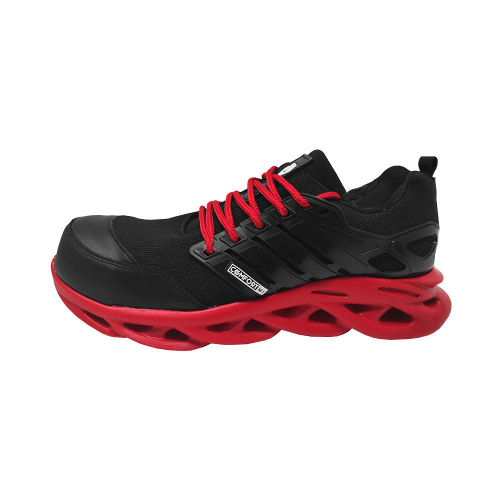 ZAPATO DE SEGURIDAD COMFORT MX TJ204 NEGRO ROJO TALLA 23