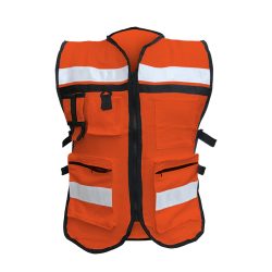 CHALECO DE SEGURIDAD MR SEGURIDAD SR1049-NJ NARANJA DE ALGODON TIPO REPORTERO UNITALLA
