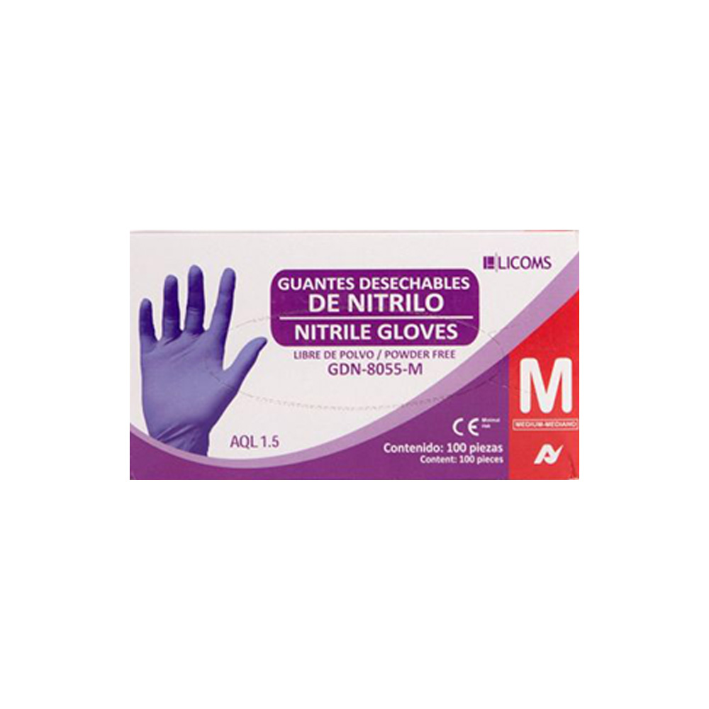 GUANTE DE NITRILO DESECHABLE ALYGER GDN-8055-M INDIGO MEDIANO - Image 2