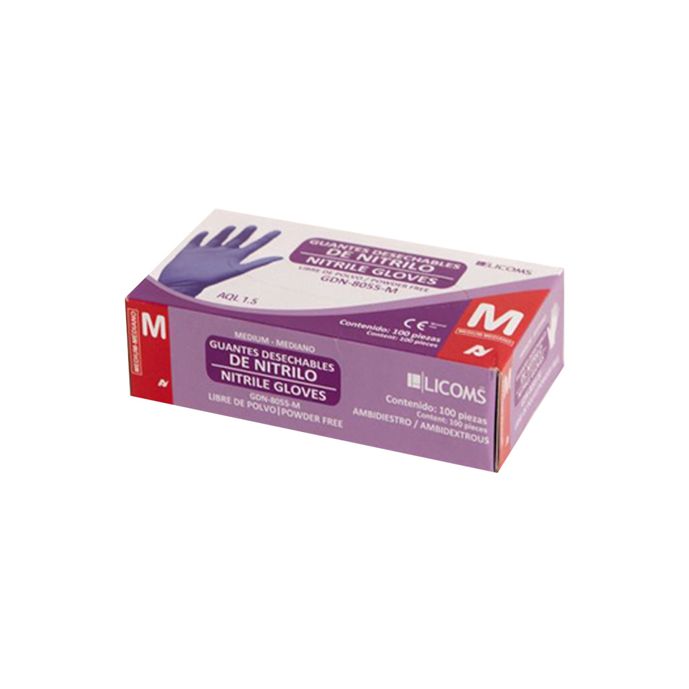 GUANTE DE NITRILO DESECHABLE ALYGER GDN-8055-M INDIGO MEDIANO - Image 3