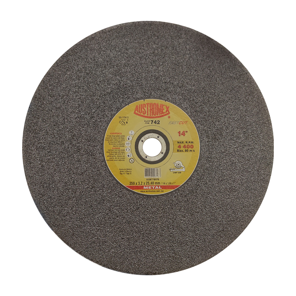 DISCO DE CORTE AUSTROMEX 742 DE 14" X 1/8" X 1"