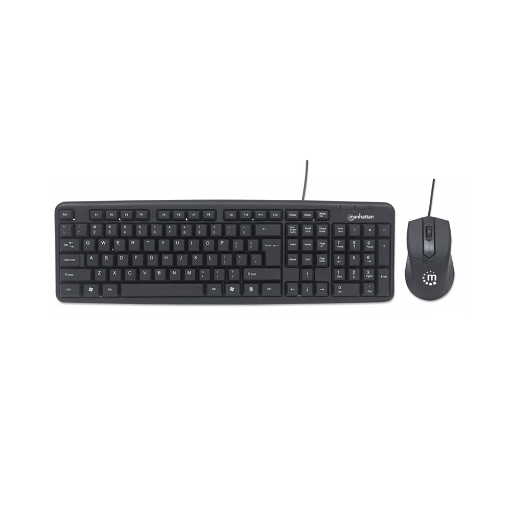 KIT TECLADO Y MOUSE MANHATTAN 178464 NEGRO ESTANDAR 1000 DPI