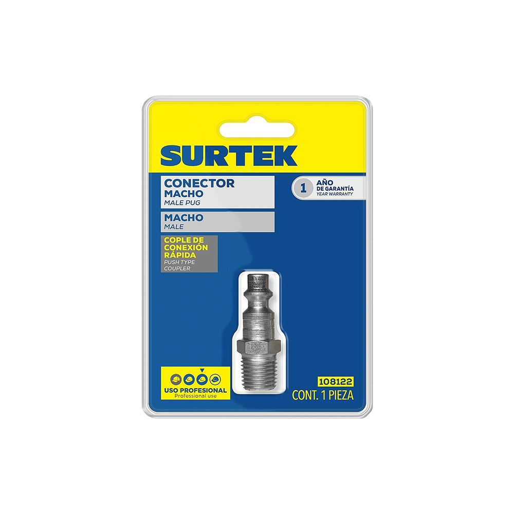 CONECTOR DE CONEXIÓN RÁPIDA MACHO 1/4'' NPT SURTEK 108122