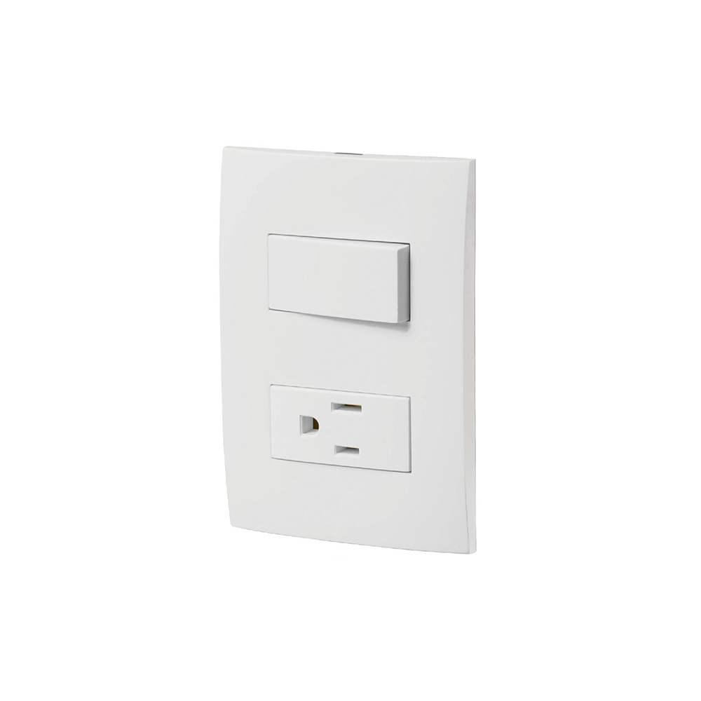 PLACA ARMADA TRUPER VOLTEK PA-APCO-OB CONTACTO E INTERRUPTOR LÍNEA OSLO BLANCO