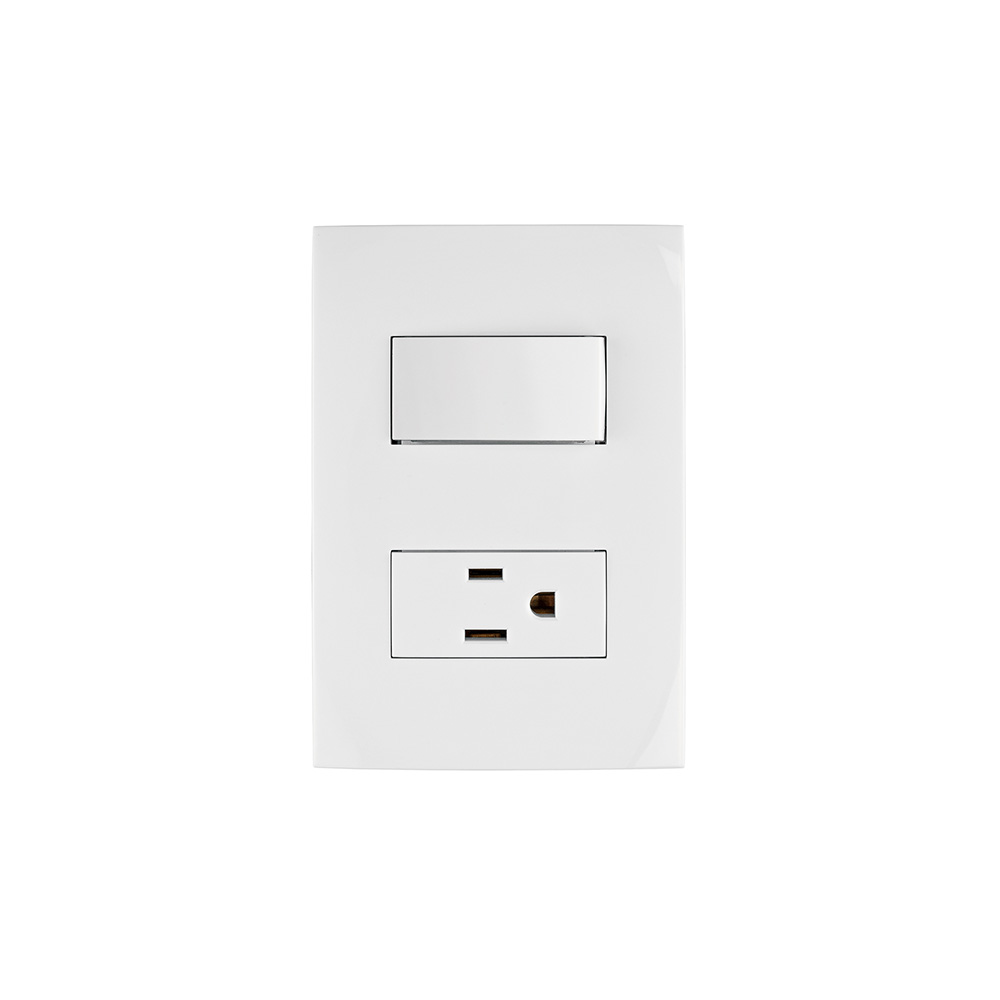 PLACA ARMADA TRUPER VOLTEK PA-APCO-OB CONTACTO E INTERRUPTOR LÍNEA OSLO BLANCO - Image 2