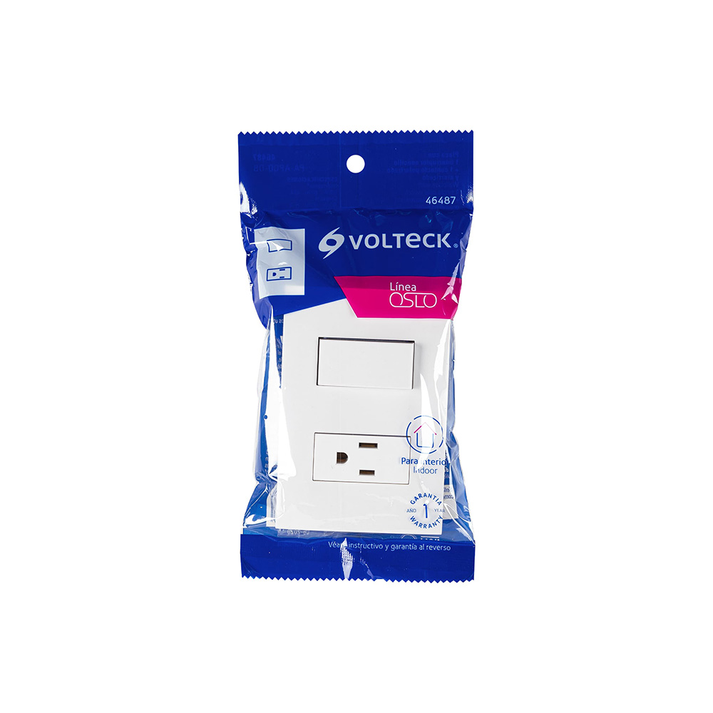 PLACA ARMADA TRUPER VOLTEK PA-APCO-OB CONTACTO E INTERRUPTOR LÍNEA OSLO BLANCO - Image 3