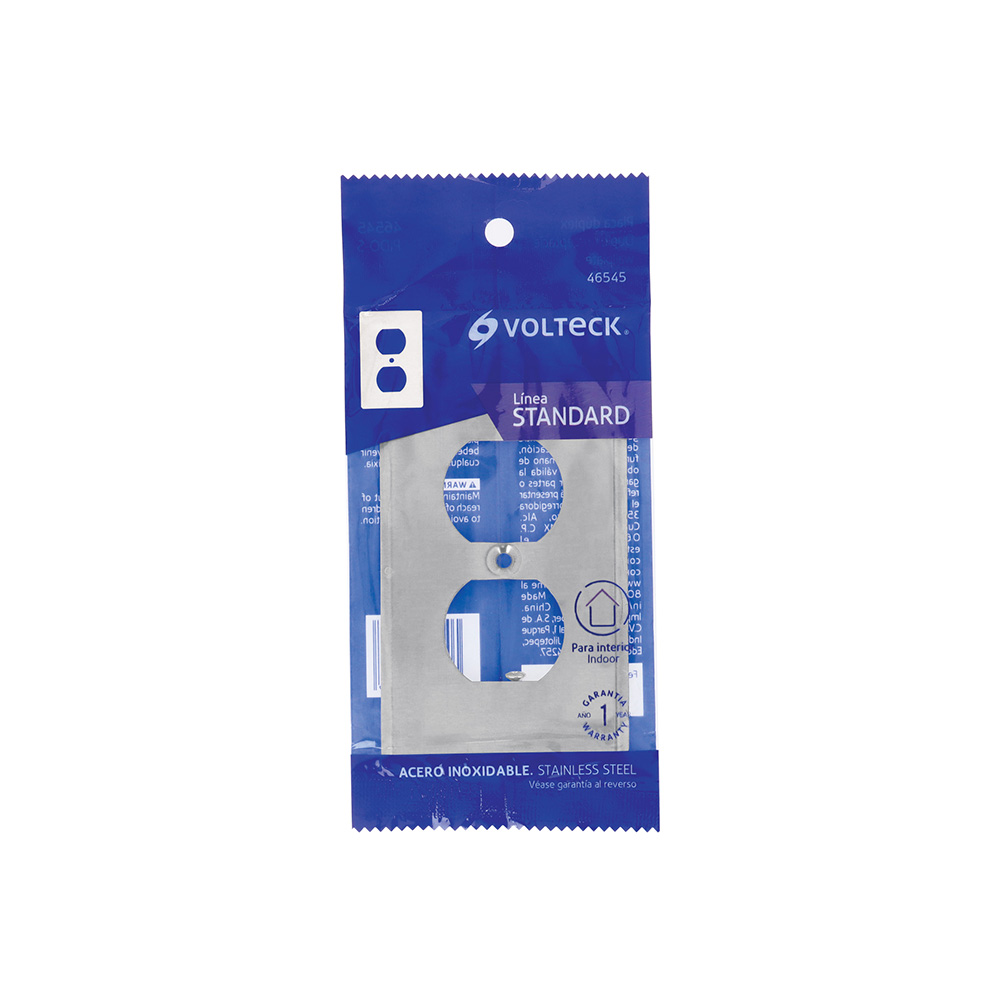 PLACA DUPLEX TRUPER VOLTECK PIDO-S ACERO INOXIDABLE LINEA STANDARD