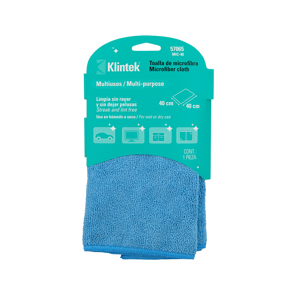 TOALLA DE MICOFIBRA KLINTEK MIC-40 40X40 CENTIMETROS