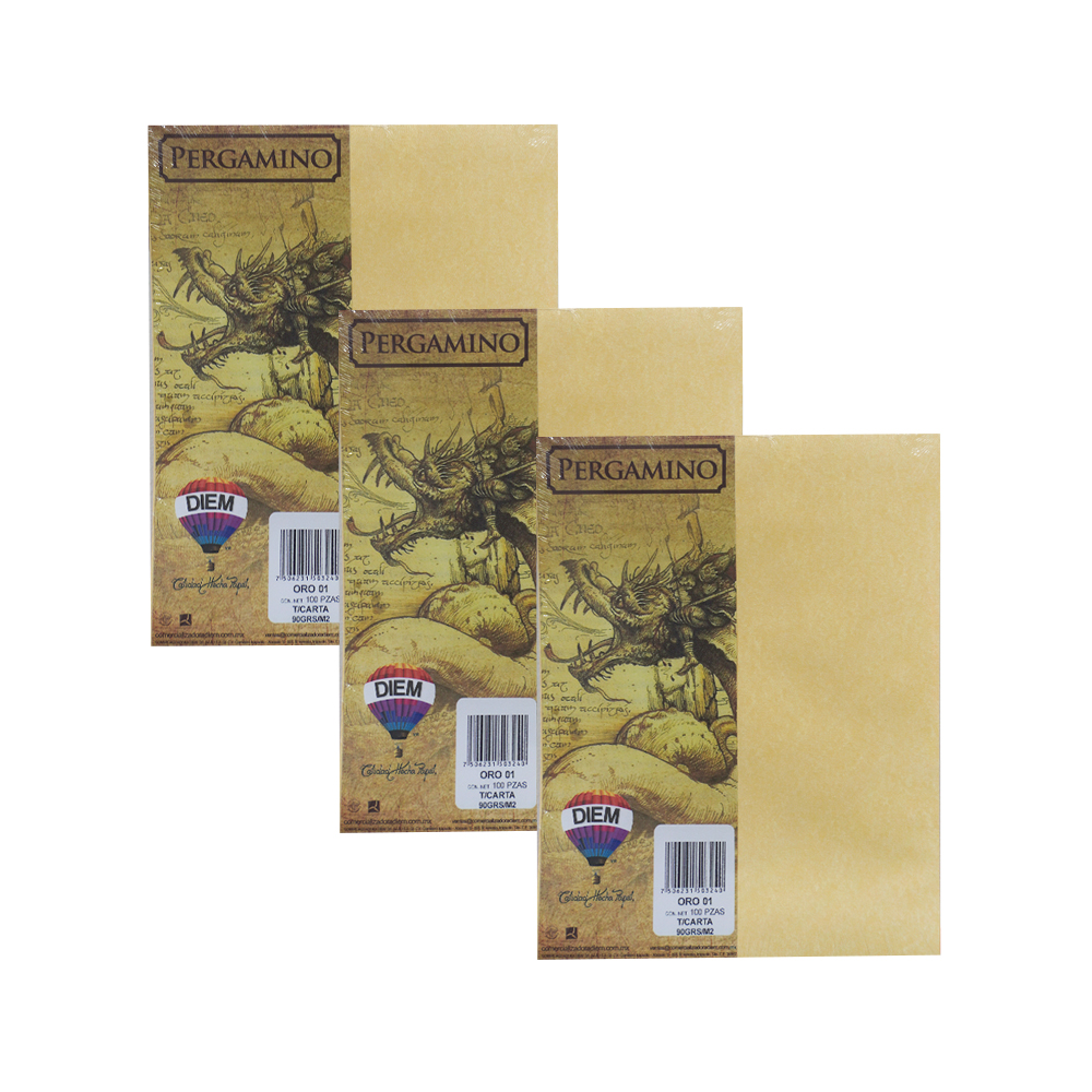 HOJA PERGAMINO PAPEL DIEM ORO 01 PAQUETE CON 100 PIEZAS TAMAÑO CARTA 90 GRAMOS - Image 3