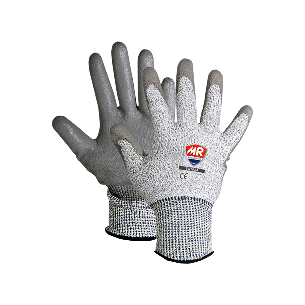 GUANTE ANTICORTE N5 MR SEGURIDAD SG1024 TALLA 9 CON PALMA DE POLIURETANO
