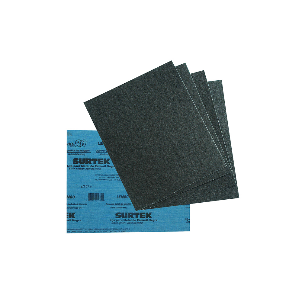 LIJA ESMERIL SURTEK LEN80 NEGRA GRANO 80