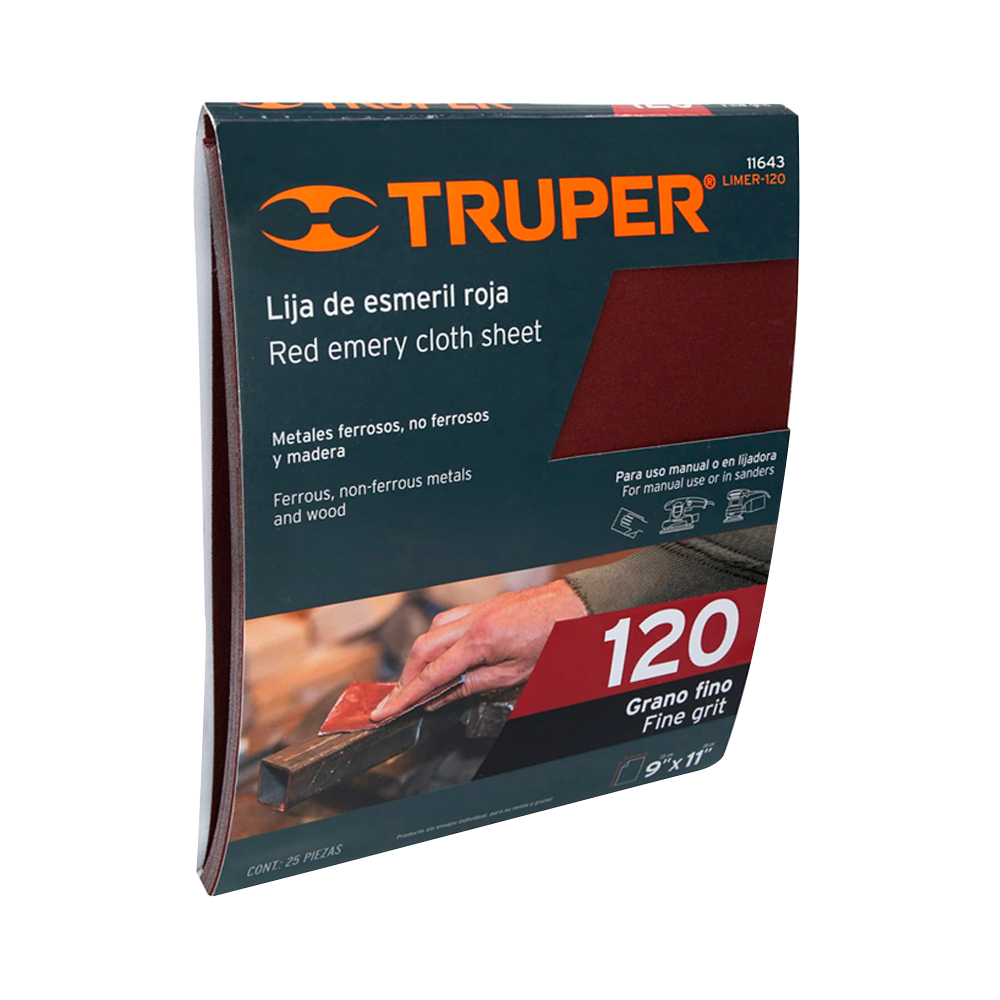 LIJA DE ESMERIL ROJA GRANO 120 TRUPER LIMER-120 - Image 3