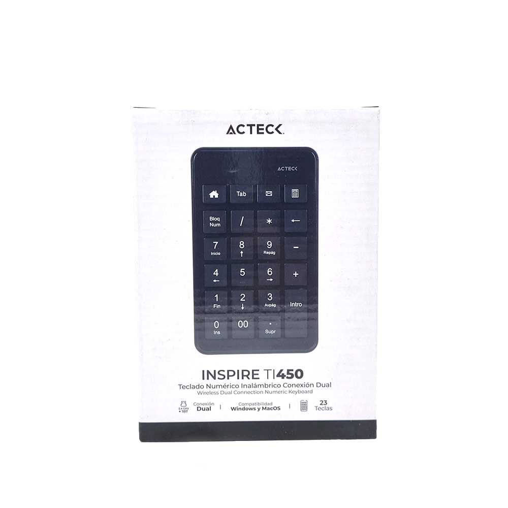 TECLADO NUMERICO MULTIPLATAFORMA ACTECK AC-934176 INALAMBRICO NEGRO 2.4 GHZ