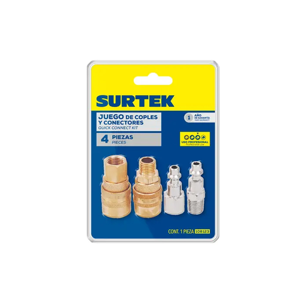 JUEGO DE COPLES Y CONECTORES 4 PIEZAS SURTEK 108123