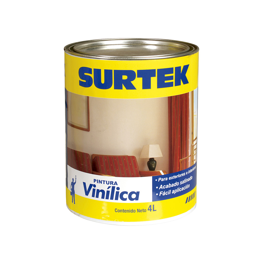 PINTURA VINÍLICA SURTEK SP20300 BLANCA 4 LITROS