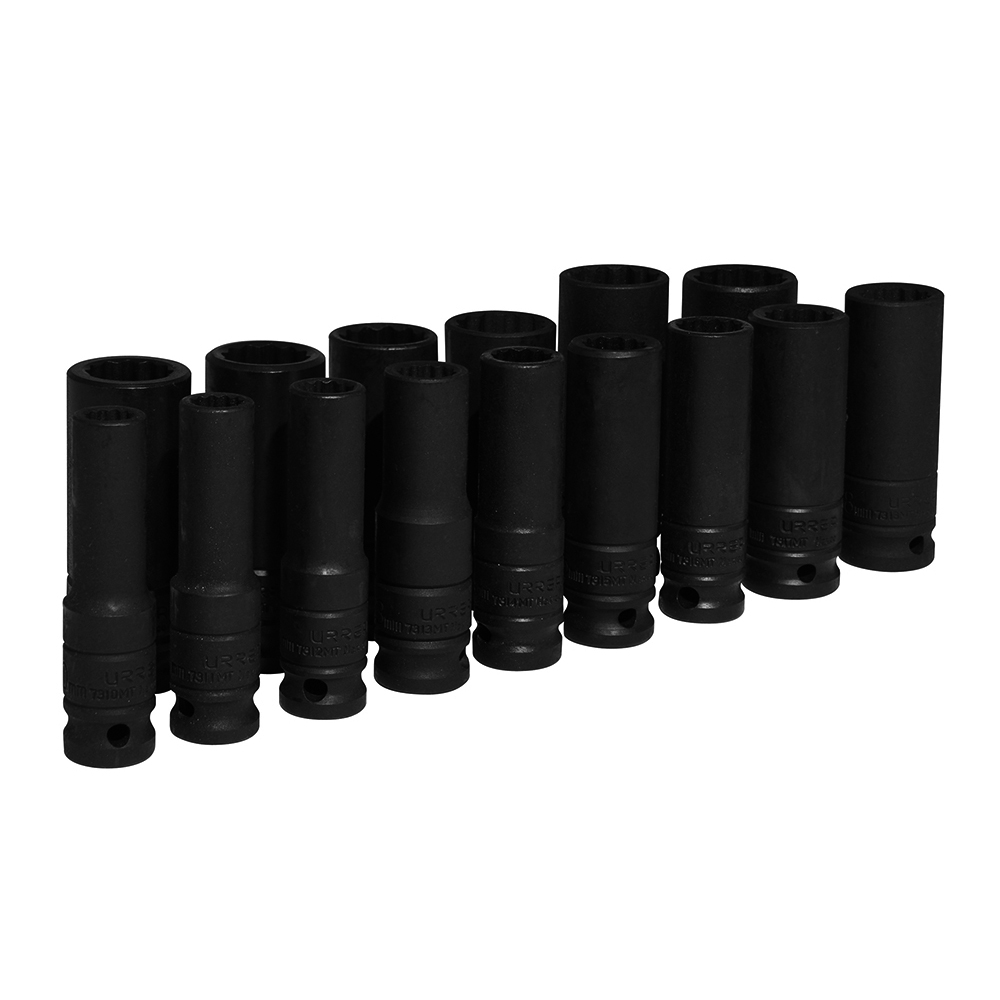 JUEGO DE 15 DADOS URREA 74203 DE IMPACTO LARGOS MÉTRICOS 1/2''