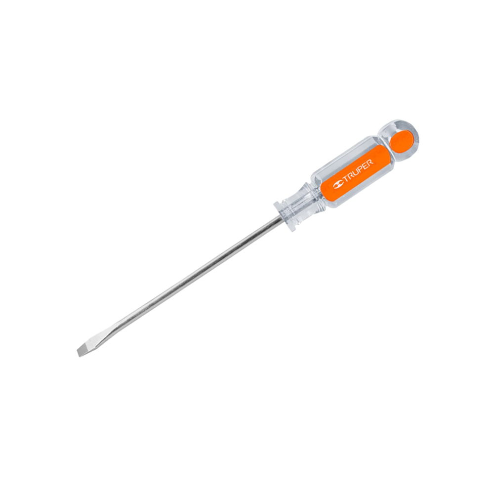 DESARMADOR PLANO TRUPER DR-1/4X6 MANGO DE ACETATO 1/4"X6"