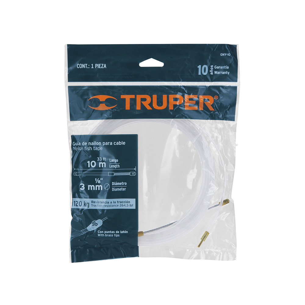 GUIA DE NYLON PARA CABLE DE 10 METROS TRUPER GNY-10