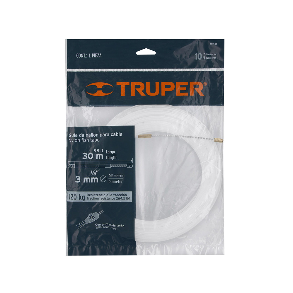 GUIA DE NYLON PARA CABLE DE 30 METROS TRUPER GNY-30